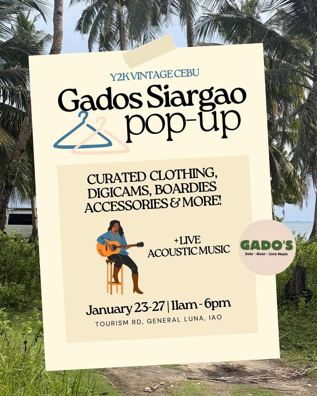Y2K Vintage Cebu Gados Siargao pop-up — curated clothing, digicams, boardies and accessories